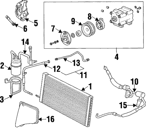 Condenser, Compressor & Lines for 1998 Mercury Sable #0
