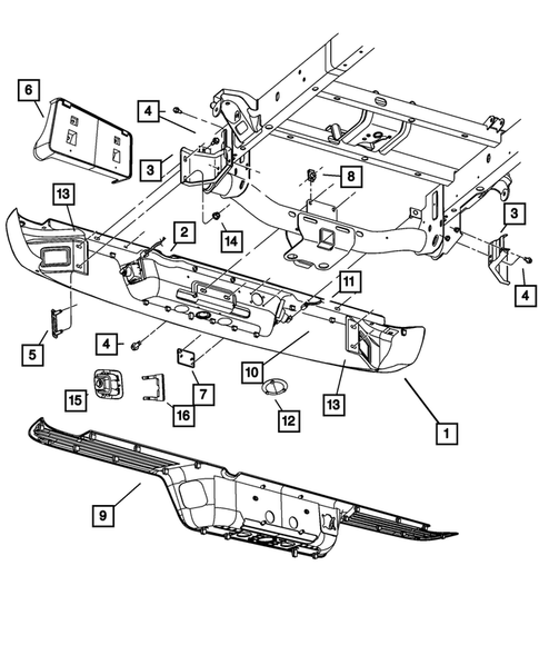 Rear Bumper and Fascia for 2008 Dodge Ram 1500 #0