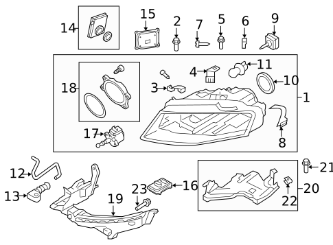 Headlamp Components for 2012 Audi A4 Quattro #2