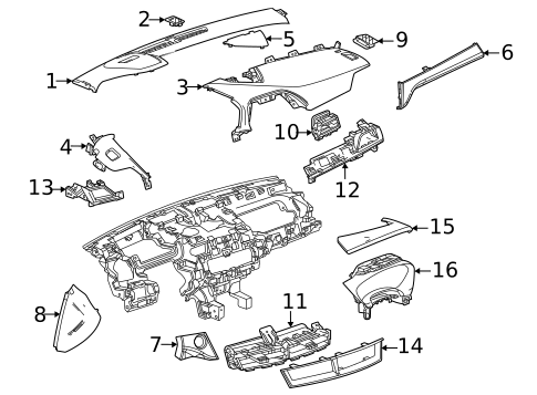 Instrument Panel Components for 2024 Cadillac CT4 #0