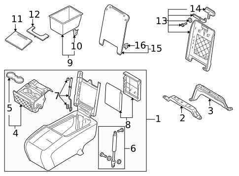 Rear Console for 2014 Audi Q7 #1