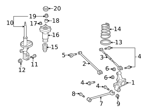 Rear Suspension for 2007 Toyota Highlander #4