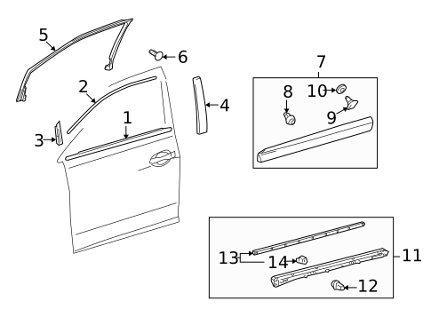 Exterior Trim - Front Door for 2010 Lexus RX450h #0