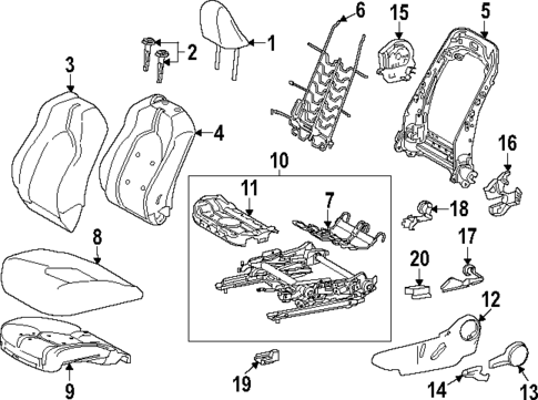 Driver Seat Components for 2025 Toyota Camry #1