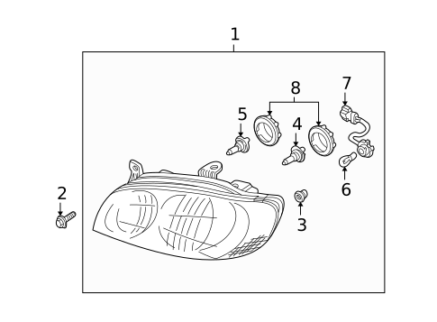 Headlamp Components for 2003 Kia Spectra #0