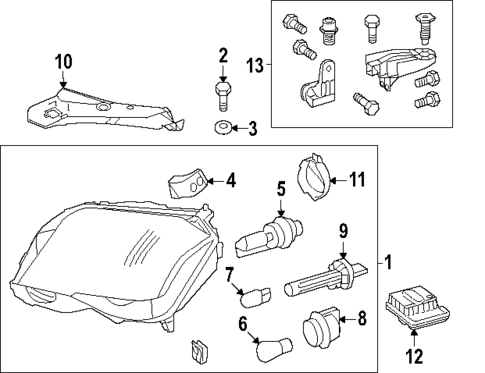 Headlamp Components for 2014 Mercedes-Benz GLK350 #1