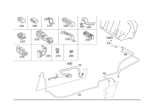 Fuel Lines for 1999 Mercedes-Benz CL500 #1