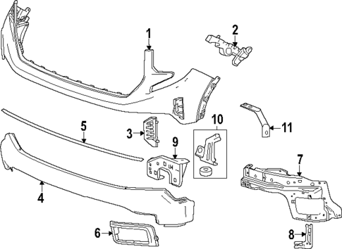Bumper & Components - Front for 2022 GMC Sierra 1500 #1