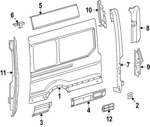 Side Panel & Components for 2025 Ford Transit-250 #8