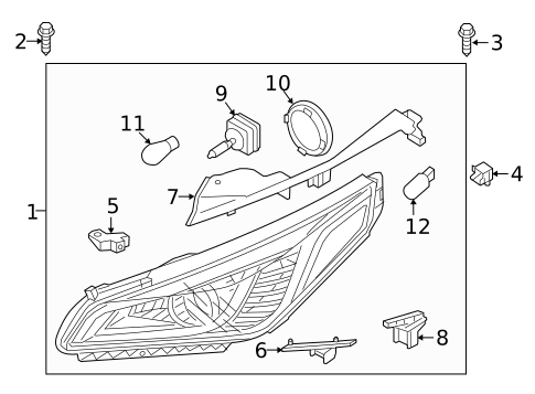 Headlamp Components for 2017 Hyundai Sonata #1