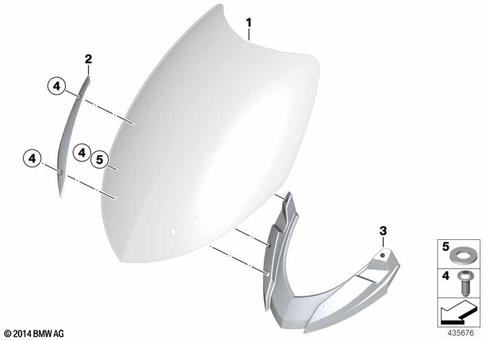 Motorcycle Trim Section, Windshield for 2006 BMW-Motorrad R 900 RT 05 SF #7