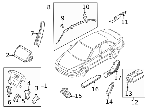 Air Bag Components for 2006 Volvo S80 #0
