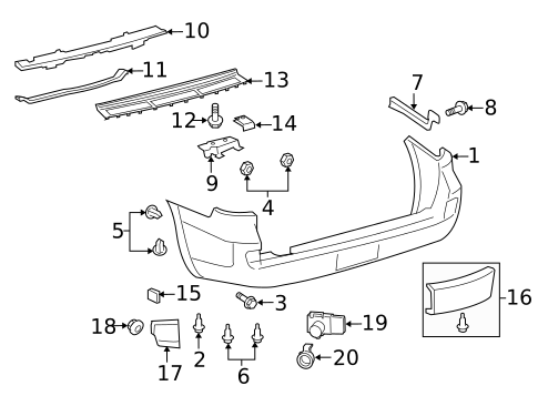 Bumper & Components - Rear for 2013 Lexus LX570 #0
