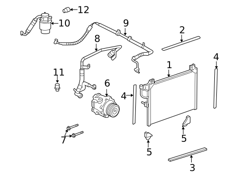 A/C Condenser & Evaporator for 2006 Saab 9-7x #0