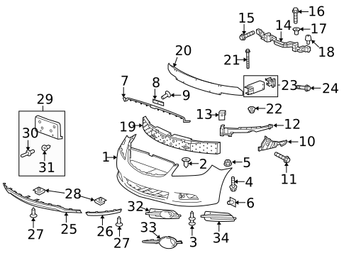 Bumper & Components - Front for 2011 Buick LaCrosse #0