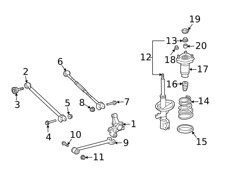 Rear Suspension for 2007 Toyota Solara #0