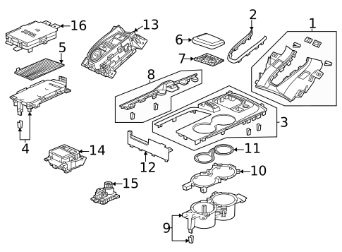 Center Console for 2023 Acura TLX #1