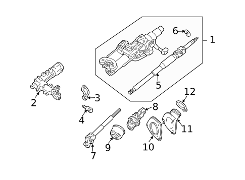 Steering Column Assembly for 2008 Lexus RX400h #1