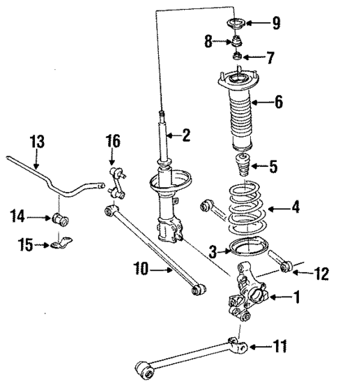 Rear Suspension for 1996 Toyota Corolla #0