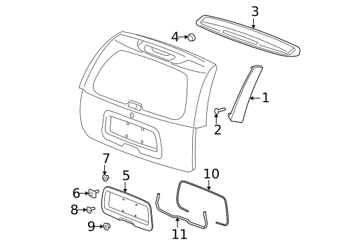 Exterior Trim - Lift Gate for 2007 GMC Envoy #0