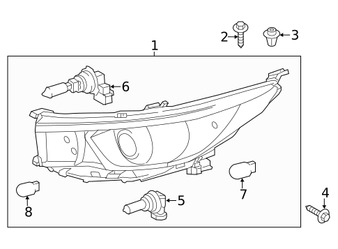 Headlamp Components for 2015 Toyota Highlander #0