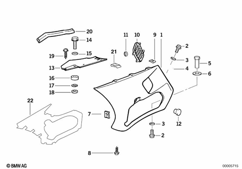Motorcycle Trim Section, Windshield for 1993 BMW-Motorrad K 1100 LT #1