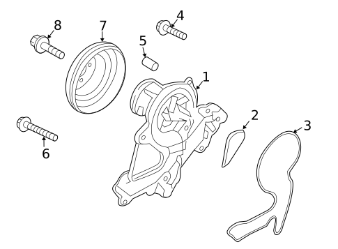 Water Pump for 2010 Hyundai Genesis Coupe #0