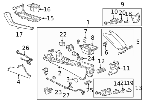 Center Console for 2016 Cadillac ATS #1