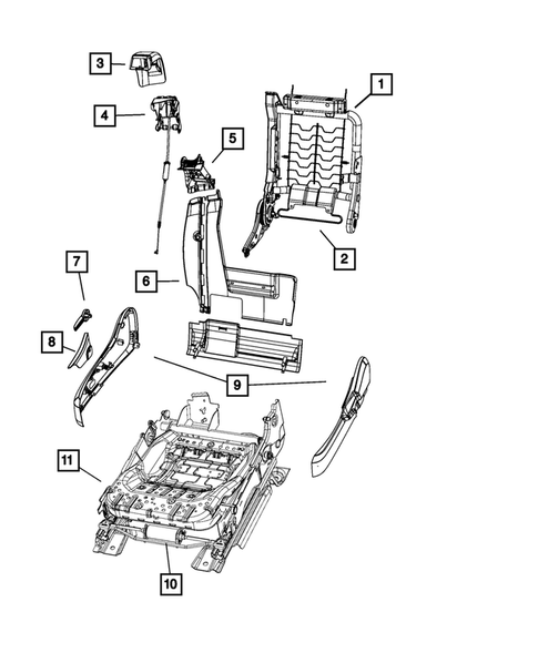 Front Seats - Adjusters, Recliners, Shields and Risers for 2010 Chrysler Sebring #2