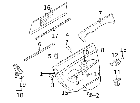 Interior Trim - Front Door for 2006 Volvo S80 #1