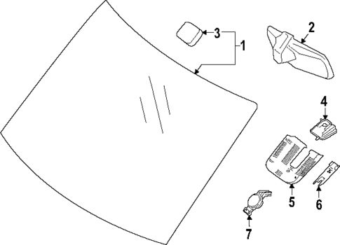 Windshield & Components for 2025 Mercedes-Benz eSprinter #0