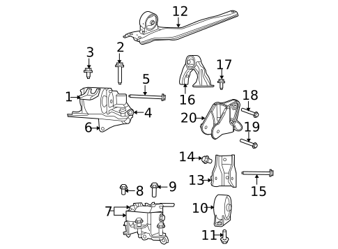 Engine & Trans Mounting for 2009 Dodge Caliber #0