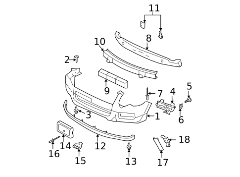 Bumper & Components - Front for 2010 Ford Explorer #1