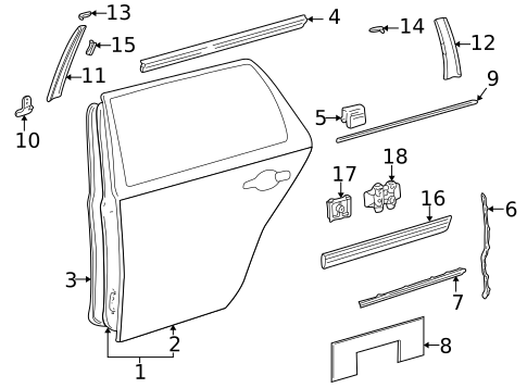 Door & Components for 2000 Mercedes-Benz E320 #1