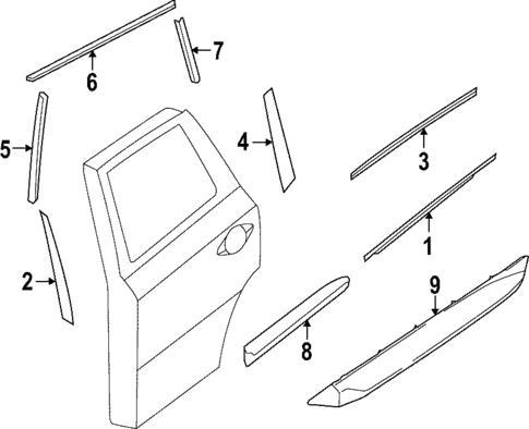 Exterior Trim - Rear Door for 2014 Nissan Pathfinder #0