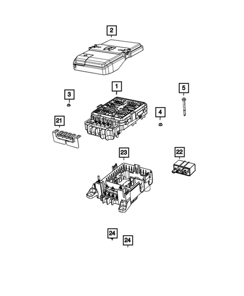 Power Distribution, Fuse Block, Junction Block, Relays and Fuses for 2021 Jeep Grand Cherokee L #1