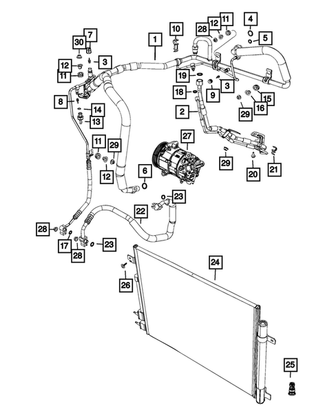 Air Conditioner and Heater Plumbing for 2020 Chrysler Pacifica #0