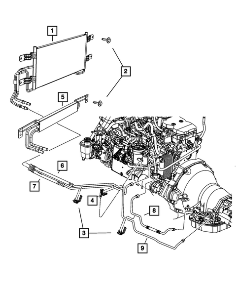 Transmission Oil Cooler, and Lines for 2009 Dodge Ram 2500 #0