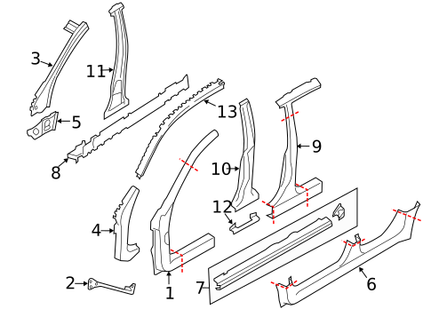 Hinge Pillar for 2008 Subaru Impreza #0