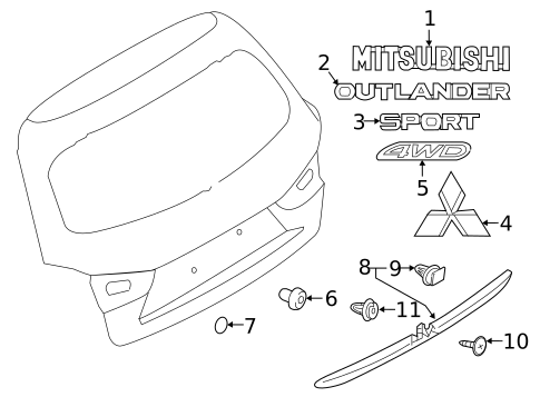 Exterior Trim - Lift Gate for 2025 Mitsubishi Outlander Sport #0