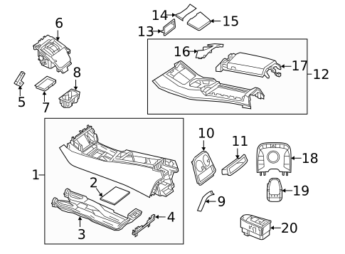 Center Console for 2019 Mercedes-Benz S 560 #1