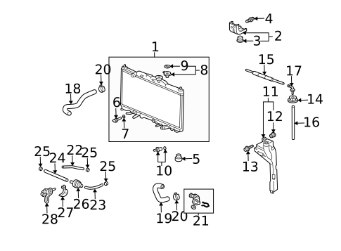 Radiator & Components for 2008 Honda Element #0