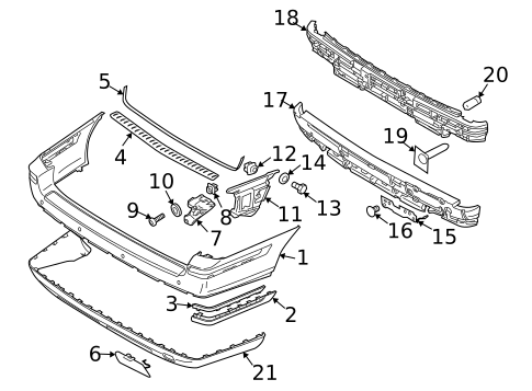 Bumper & Components - Rear for 2007 Volvo XC70 #0