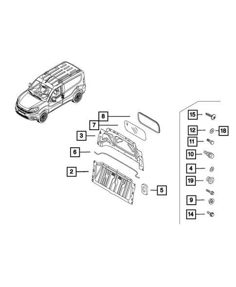 Panels - Moldings - Scuff Plates, Pillar, Cowl, 1/4 Panel Trim and Cargo Covers for 2021 Ram ProMaster City #3