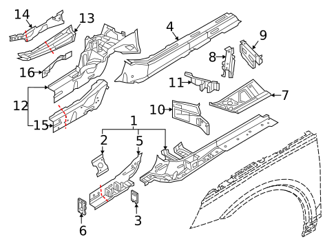 Structural Components & Rails for 2023 Audi SQ5 Sportback #0