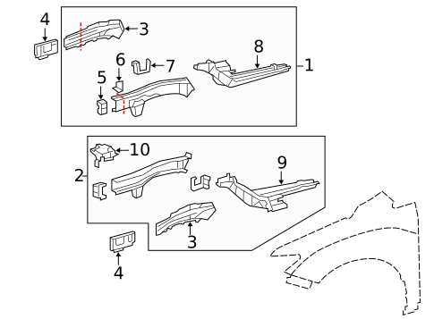Structural Components & Rails for 2012 Toyota Venza #1
