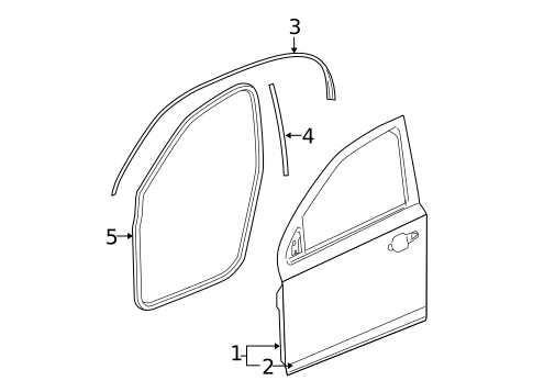 Door & Components for 2007 Chevrolet Cobalt #2