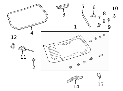 Glass - Lift Gate for 2003 Toyota Matrix #0