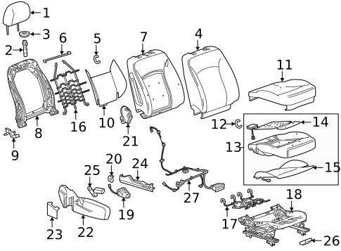 Passenger Seat Components for 2017 Buick Regal #1