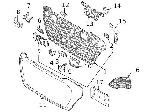 Grille & Components for 2020 Audi RS Q8 #0
